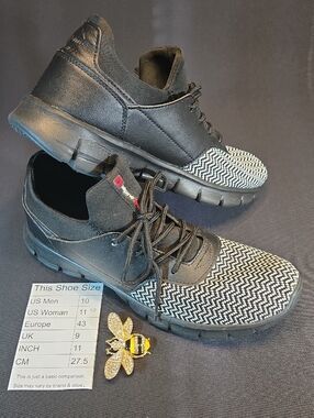 Alpine Swiss Leo Men's Black Knit Toe Lace-Up Sneakers